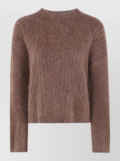 Uma Wang Fluffy Wool Crewneck Jumper In Pink