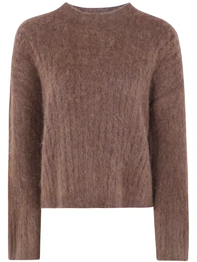 Uma Wang "fluffy Wool" Crewneck Top In Brown