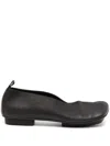 Uma Wang Leather Ballet Flats With An Asymmetric Toe. In Black