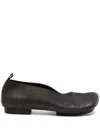 Uma Wang Leather Ballet Flats With An Asymmetric Toe. In Black