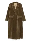 Uma Wang Velvet Texture Camelot Coat With Peak Lapels In Brown
