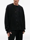 Uma Wang Frayed Buttoned Cardigan In Black