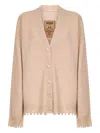 Uma Wang Beige Cashmere Knit Over Cardigan In Neutral