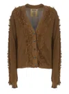 Uma Wang Fringe-detail V-neck Cotton Cardigan