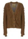 Uma Wang Fringe-detail V-neck Cotton Cardigan
