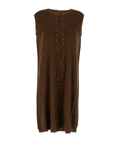 Uma Wang Fringe Dress In Brown