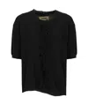 Uma Wang Black Sweater With Fringes In Black