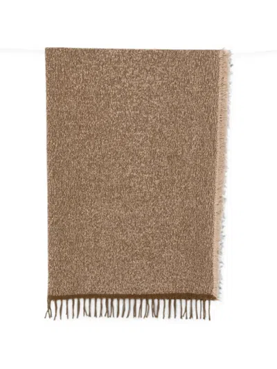 Uma Wang Fringed Bouclé Scarf In Brown