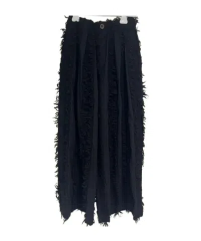 Uma Wang Fringed Casual Pants In Black