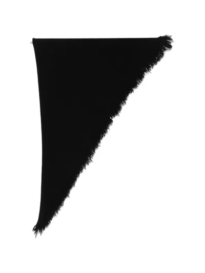 Uma Wang Fringed Triangle Scarf In Black