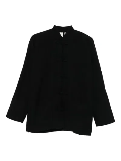 Uma Wang Frog-fastening Patch-pocket Jacket In Black