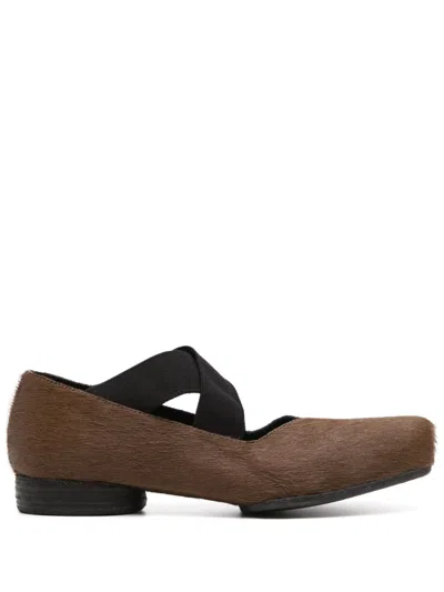 Uma Wang Fur Ballet Flats In Brown