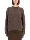 Uma Wang Cozy Knit Sweater Ribbed Texture In Brown