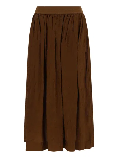 Uma Wang Gillian High Waist Gathered Midi Skirt In Black