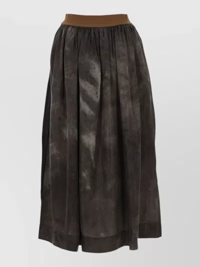 Uma Wang Gillian Skirt Ankle Length Gathered Detail In Brown
