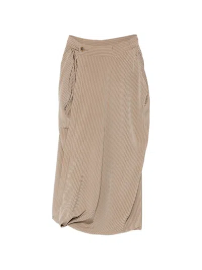 Uma Wang Gink Midi Skirt In Burgundy