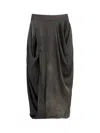 Uma Wang Gink Skirt Dark Grey In Black