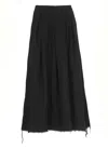 Uma Wang Midi Skirt With Pleats And Buttons In Black