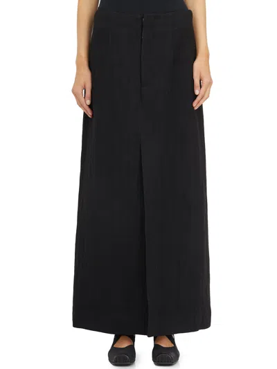Uma Wang Gonna Gauche In Lana E Lino In Black