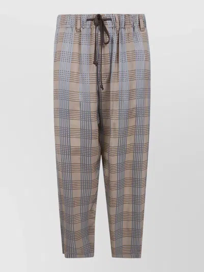 Uma Wang Gorlitz Checked Trousers Side And Back Pockets In Gray