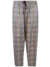 Uma Wang Plaid Drawstring Trousers In Multi