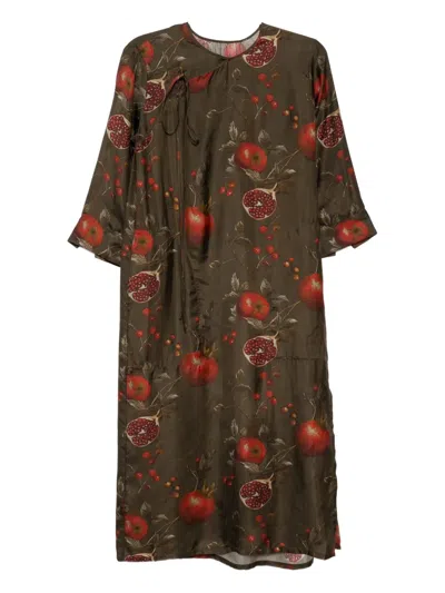 Uma Wang Graphic-print Dress In Green
