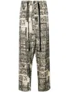 Uma Wang Graphic-print Straight-leg Trousers In Neutrals