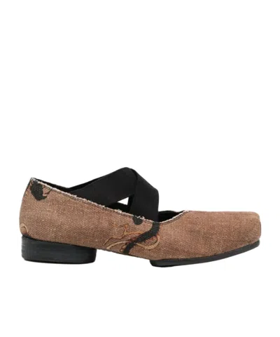 Uma Wang Printed Ballerina Shoes In Brown