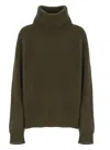Uma Wang Woman Turtleneck Military Green Size L Virgin Wool, Mohair Wool, Polyamide, Elastane In Green