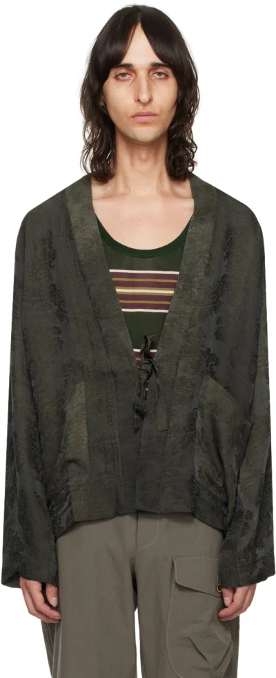 Uma Wang Green Jester Jacket In Uw490 Dark Green