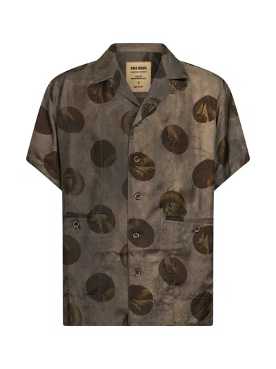 Uma Wang Grey Brown Printed Moulay Short-sleeved Shirt In Multi