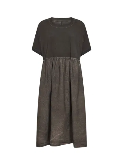 Uma Wang Grey Brown Washed Jersey Dana Midi Dress