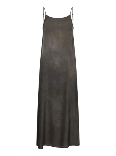 Uma Wang Backless Silk Midi Dress With Adjustable Straps In Black