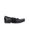 Uma Wang Elasticated-band Grainy-leather Ballet Flats In Black