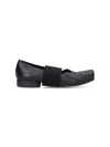Uma Wang Elasticated-band Grainy-leather Ballet Flats In Black