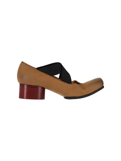 Uma Wang Heeled Calf Leather Shoes In Brown
