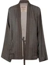 Uma Wang Long-sleeved Casual Jacket In Brown