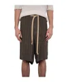 Uma Wang Herringbone Shorts In Brown