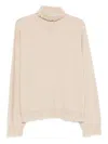 Uma Wang High-neck Frayed-hem Sweater In Neutral