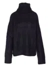 Uma Wang High-neck Long-sleeve Sweater In Blue