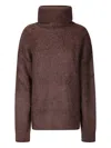 Uma Wang Soft Alpaca High Neck Oversized Knit Sweater In Brown