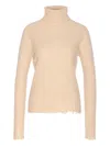 Uma Wang High Neck Turtleneck Knitwear With Distressed Ribbed Texture In Gray