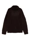 Uma Wang Brown Stretch Alpaca Blend Sweater In Brown