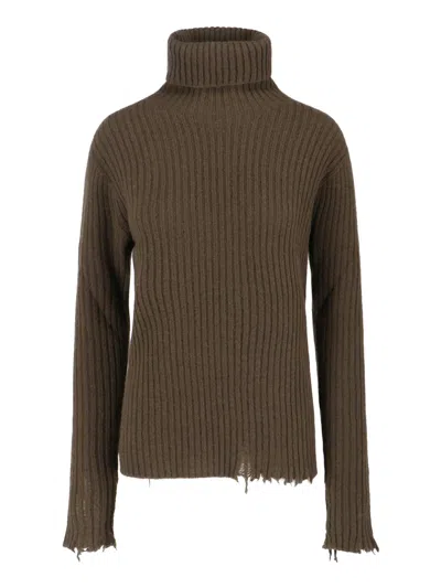 Uma Wang High Neck Sweater In Green