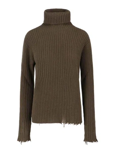 Uma Wang High Neck Sweater In Green