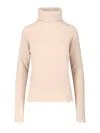 Uma Wang High Neck Turtleneck Knitwear With Distressed Ribbed Texture In Neutral