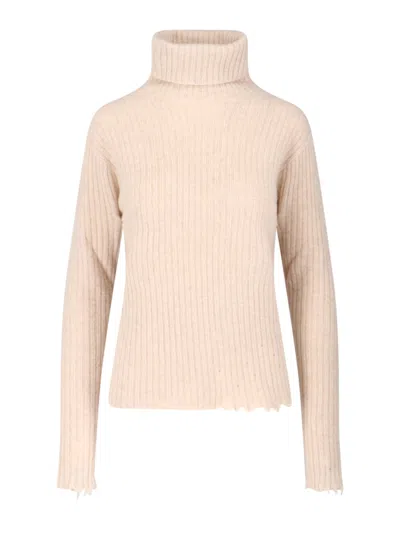 Uma Wang High Neck Sweater In Sand