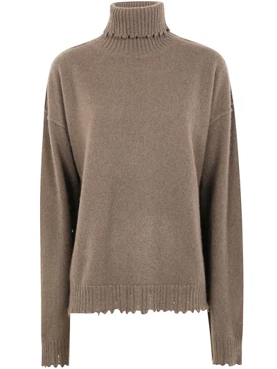 Uma Wang "high Neck Top" Sweater In Brown