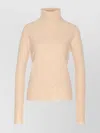 Uma Wang High Neck Turtleneck Knitwear With Distressed Ribbed Texture In Neutral