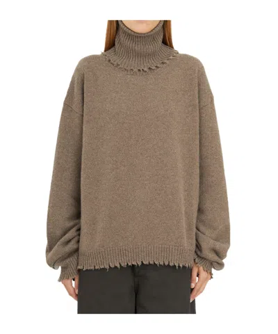 Uma Wang High-necked Cashmere Sweater In Brown